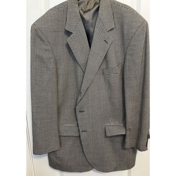 Brooks Brothers Blazer Suit Jacket Men’s 46R Black/White 2 Button Houndstooth - Picture 6 of 6